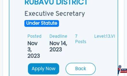 7 Job Posts (A2) For Executive Secretary  at RUBAVU DISTRICT
