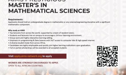 AIMS: Applications for the structured Master’s in Mathematical Sciences is now open